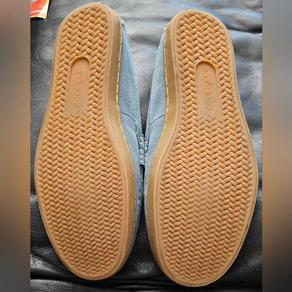Cole Haan Grand.ØS Blue Suede Penny Loafers Men's 10.5 M EXCELLENT CONDITION - Picture 6 of 11